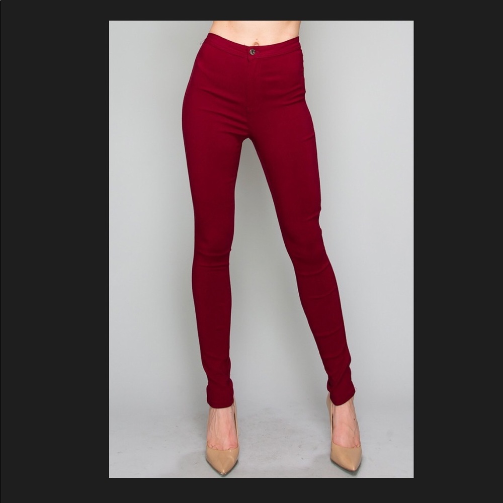 Wine ultra high waist pants